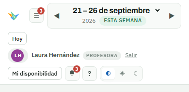 El menú del móvil con la campana